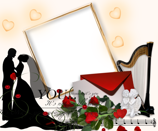 Romance Clipart Wedding Day - Wedding Frame In Png (600x498)