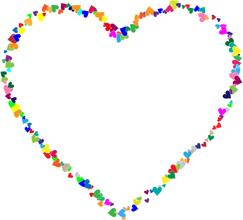 Frame Heart Transparent Png Pictures - Glitter Gif Rainbow Heart (788x714)