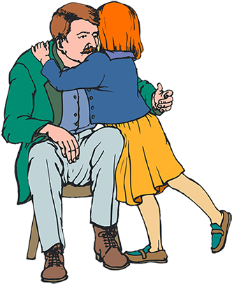 Papa, You Know What Hurts Me Most - Father With Daughter Clipart (350x429)