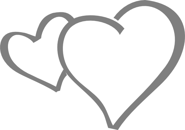 Clip Art Heart Black And White - Grey Heart Clipart (600x420)