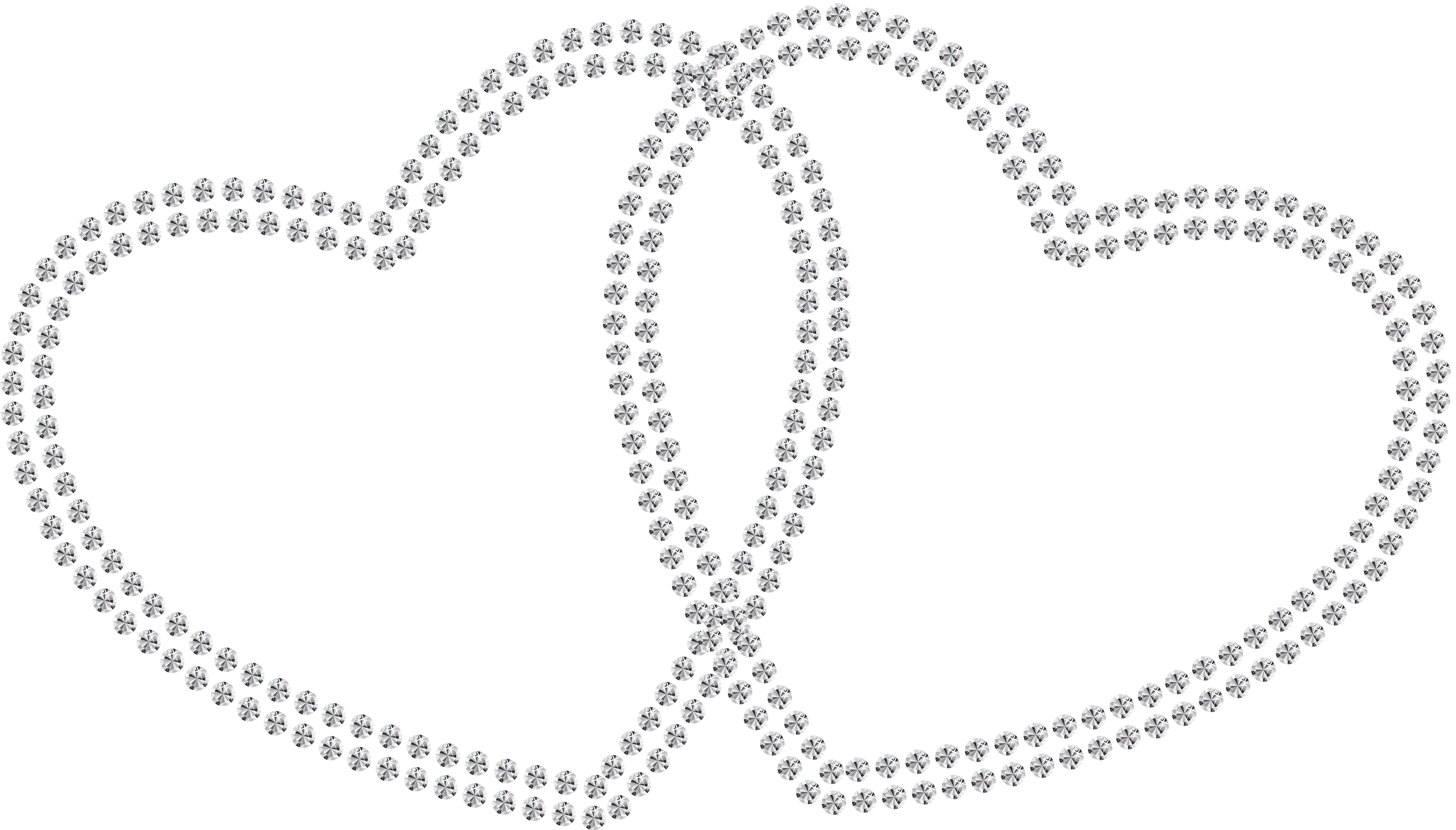 Two Diamond Hearts Png Clipart - Diamond Hearts Png (5000x2849)