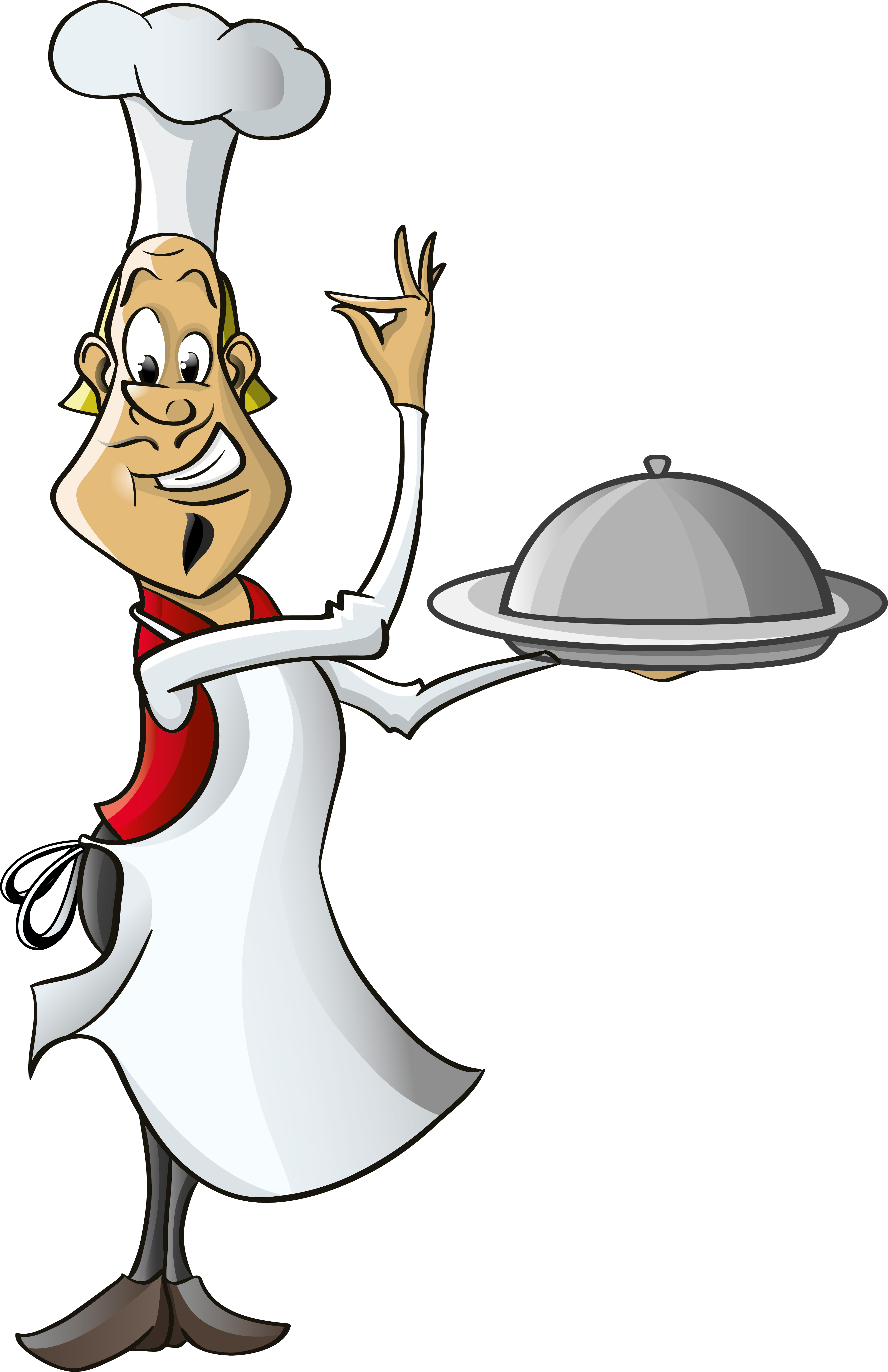 Waiter Cartoon Chef Clip Art - Cartoon Waiter (3734x5765)