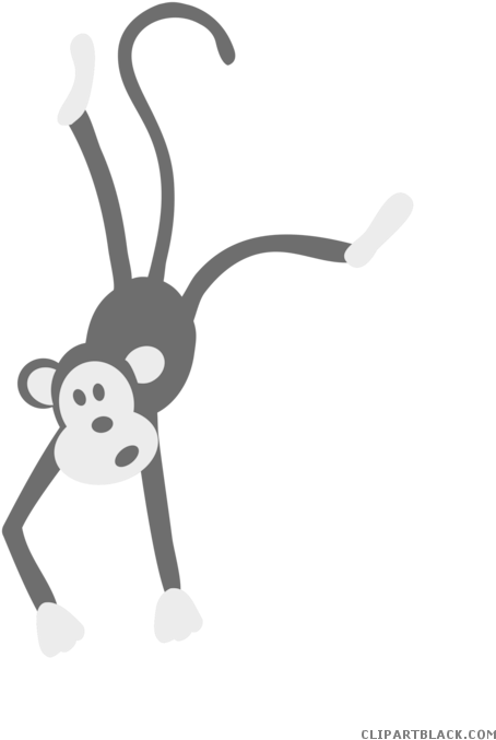 Hanging Monkey Animal Free Black White Clipart Images - Zoo Animals Clipart Png (700x700)