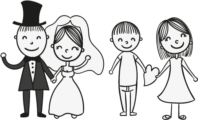 Wedding Invitation Bridegroom - Bride And Groom Cartoon (800x766)