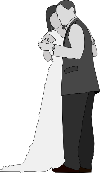 Dance Bride Groom Clipart - Gambar Hitam Putih Pernikahan (342x591)