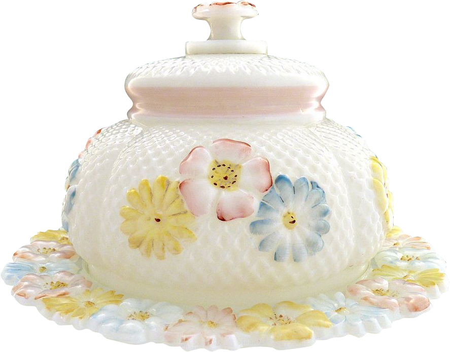 Antique Consolidated Glass Butter Dish Cosmos 1896-1915 - Ceramic (972x972)