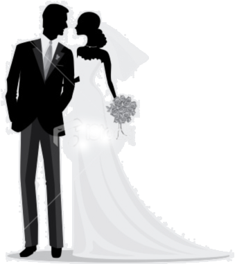 Bride And Groom Clipart - Bride & Groom Png (348x380)