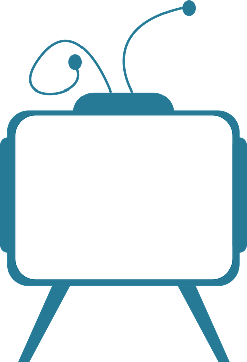 Turquoise Vintage Cliparts - Television (491x720)