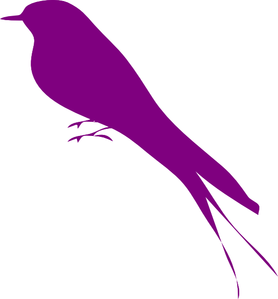28 Collection Of Purple Bird Clipart - Purple Bird Silhouette (552x594)
