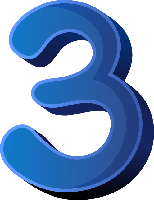 Type Or Rewrite Your Final Draft - Blue Number 3 Transparent (496x643)