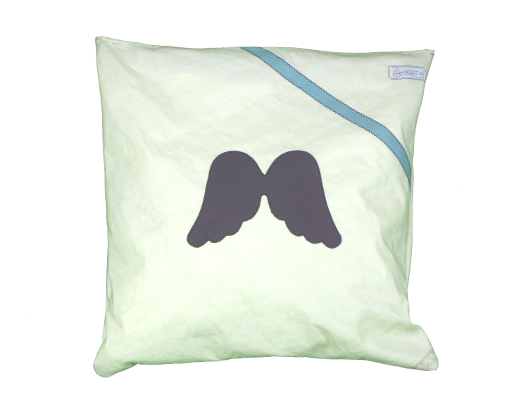 Coussin Ailes Anthracite Turquoise - Cushion (800x600)