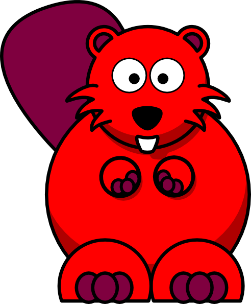 Red Beaver Clip Art At Clker - Beaver Clip Art (492x595)
