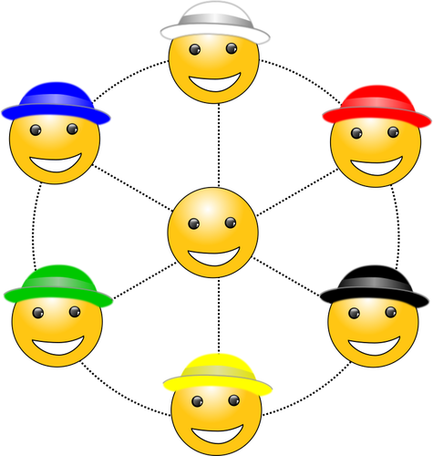 Six Hats To Thinking Vector Image - Six Thinking Hats (475x500)