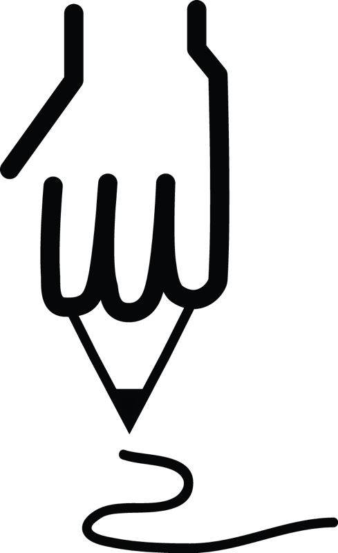 A Hand Holding A Pencil Drawing An An Image - Drawing (489x800)