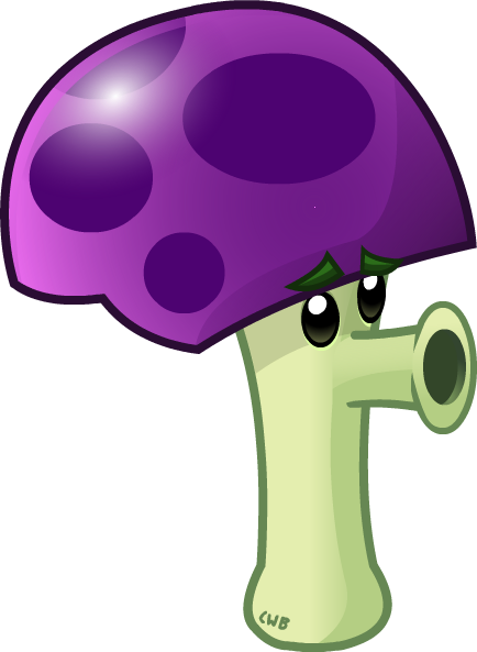 Scaredy Shroom By Lolwutburger - Pvz 2 Puff Shroom (434x593)