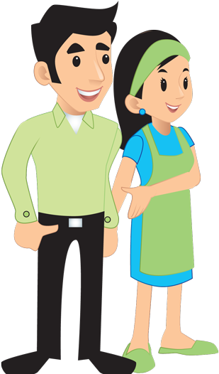 He Is A Wise Father Who Always Gives His Son A Support - Cartoon (400x525)