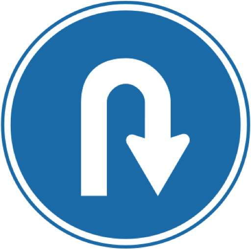 U Turn Sign Png Background Image - U Turn Sign Png (512x507)