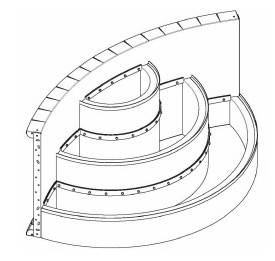 ***custom Order*** 7' 10" X 9' 0 Radius Wedding Cake - Drawing (500x500)