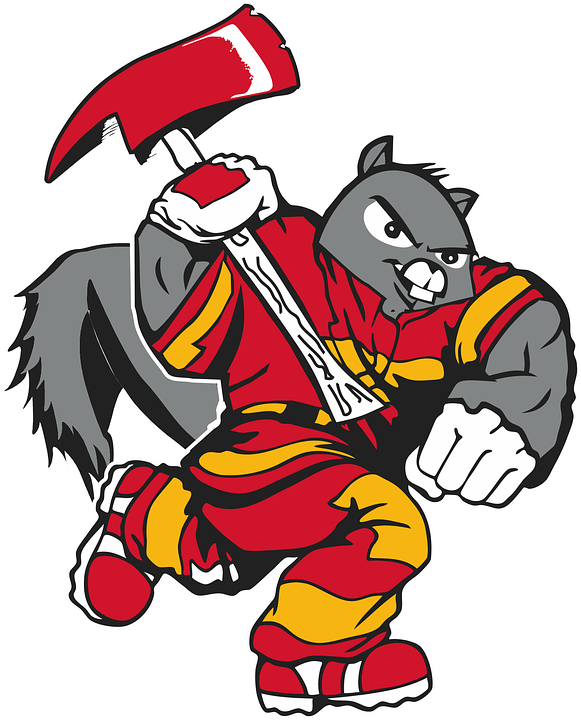 Bulldog Mascot Clipart 3, Buy Clip Art - Fire Squirrel (581x720)