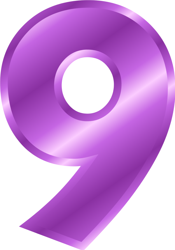 Clipart Number - Purple 9 Clipart (600x859)