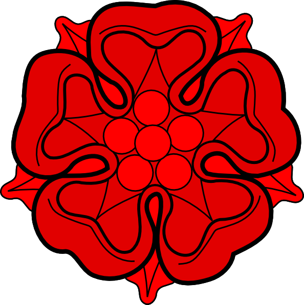 Red Flower Clip Art - Heraldry Flower (594x597)