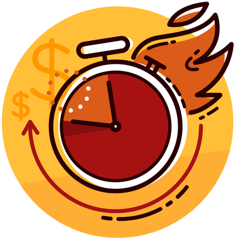 Money Burn Rate Clock Icon - Pouce Levé Pouce Baissé (512x512)