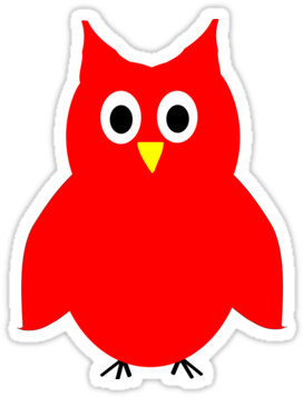 Clipart Of A Red And Orange Owl Royalty Free Vector - Clip Art (375x360)