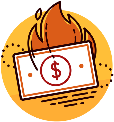 Dollar Bill Burning Icon Transparent Png - United States Dollar (512x512)