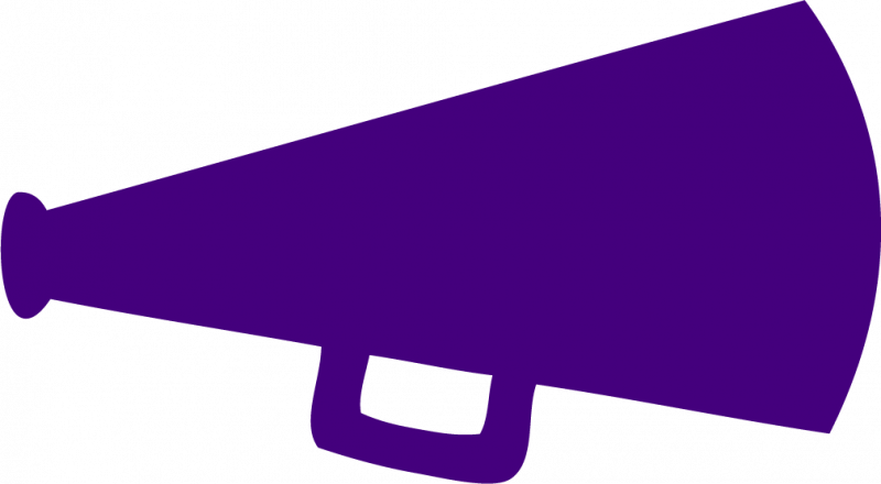 Cheer Megaphone Clipart - Purple Cheer Megaphone Clipart (800x440)