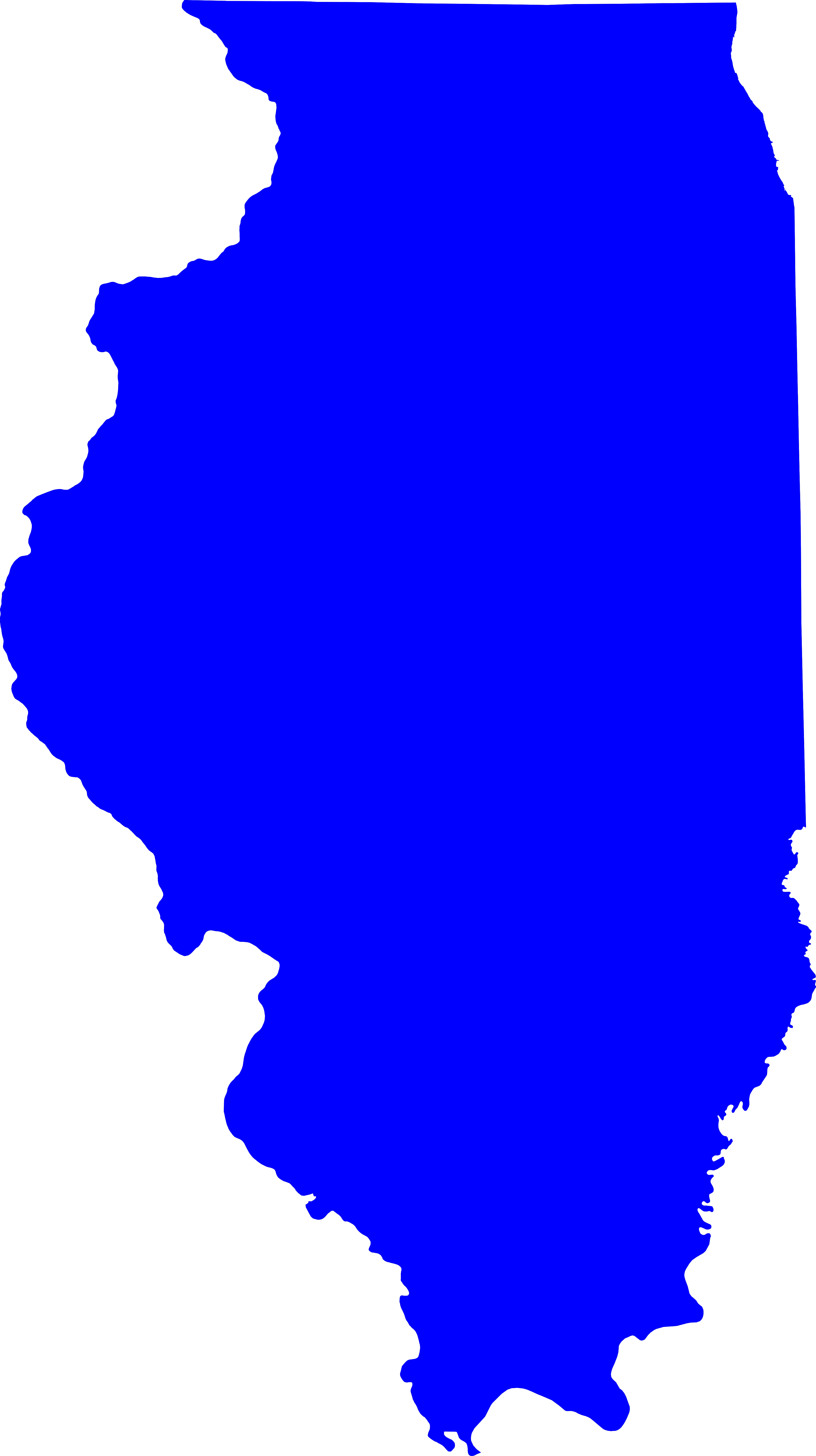 Lincoln Moved To Illinois - Physical Map Of Illinois (574x1023)