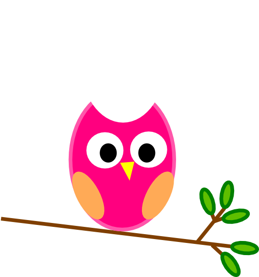 Pink Owl Clip Art At Clkercom Vector Online Royalty - Baby Owl Clip Art (600x568)