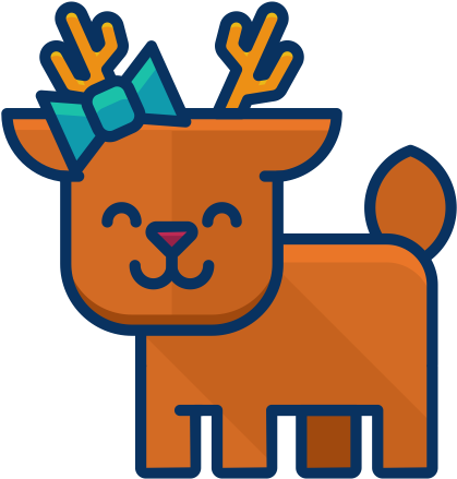 Filled Line Christmas Icons - Deer (512x512)