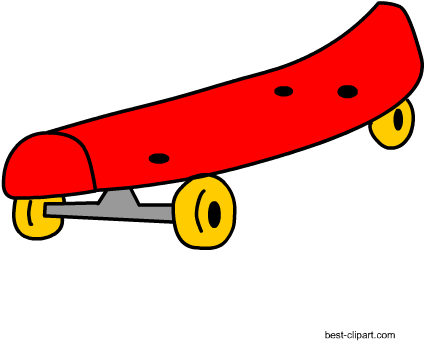 Red Skate Board, Free Png Clip Art - Clip Art (450x450)