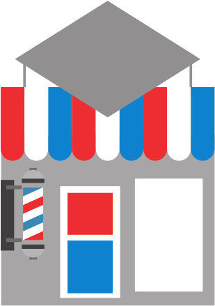 Barbershop Building Icon - Vector Graphics (550x550)
