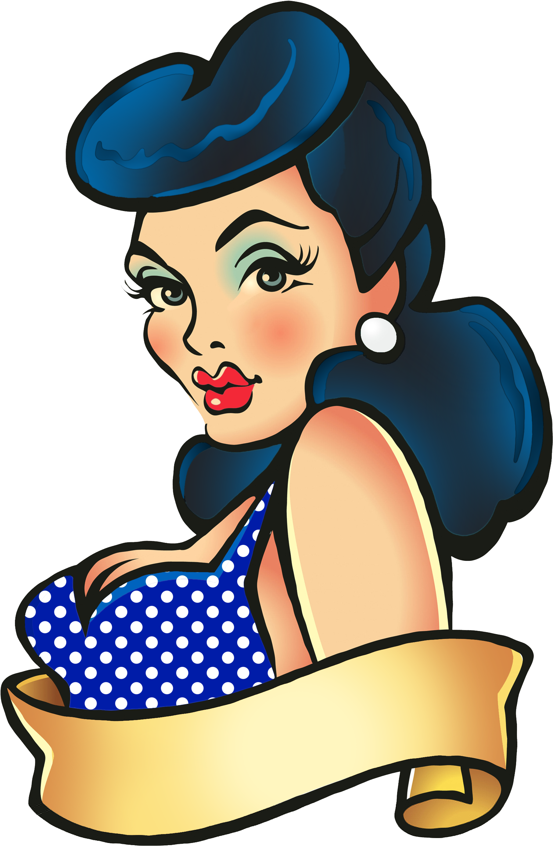 Black Hair Bettie Bang Paige Style Rockabilly Greaser - Pin Up Tattoo.