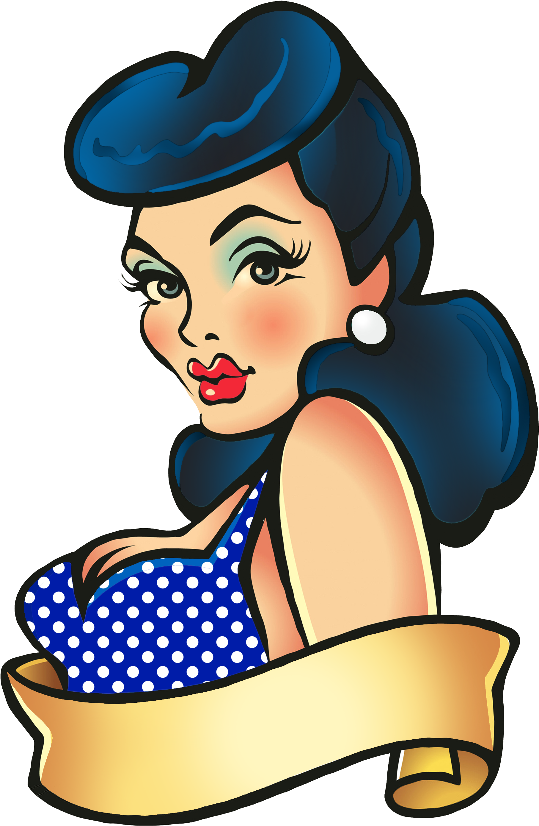 Black Hair Bettie Bang Paige Style Rockabilly Greaser - Pin Up Tattoo (2550x3300)