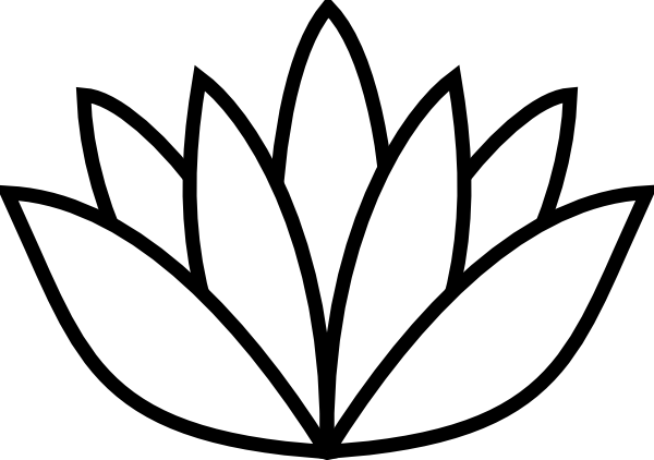 Lotus Flower Line Drawing (600x422)