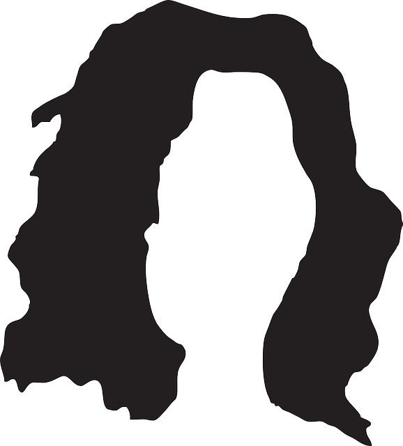Black, Silhouette, Style, Hair, Wig - Long Black Hair Clip Art (578x640)