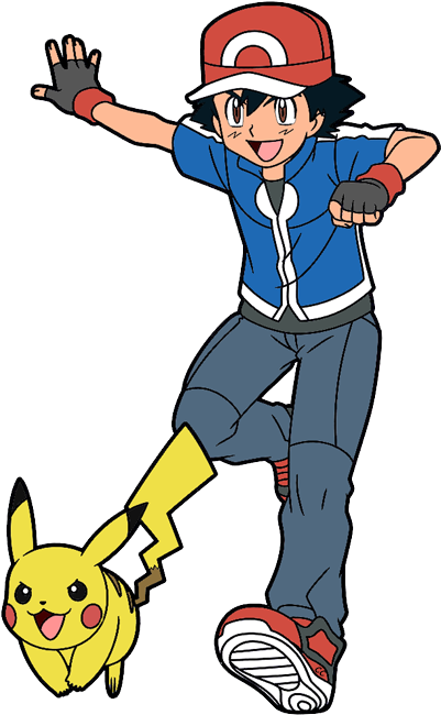 The Following Images Were Colored And Clipped By Cartoon - Pokemon Ka Ash And Pikachu (411x660)