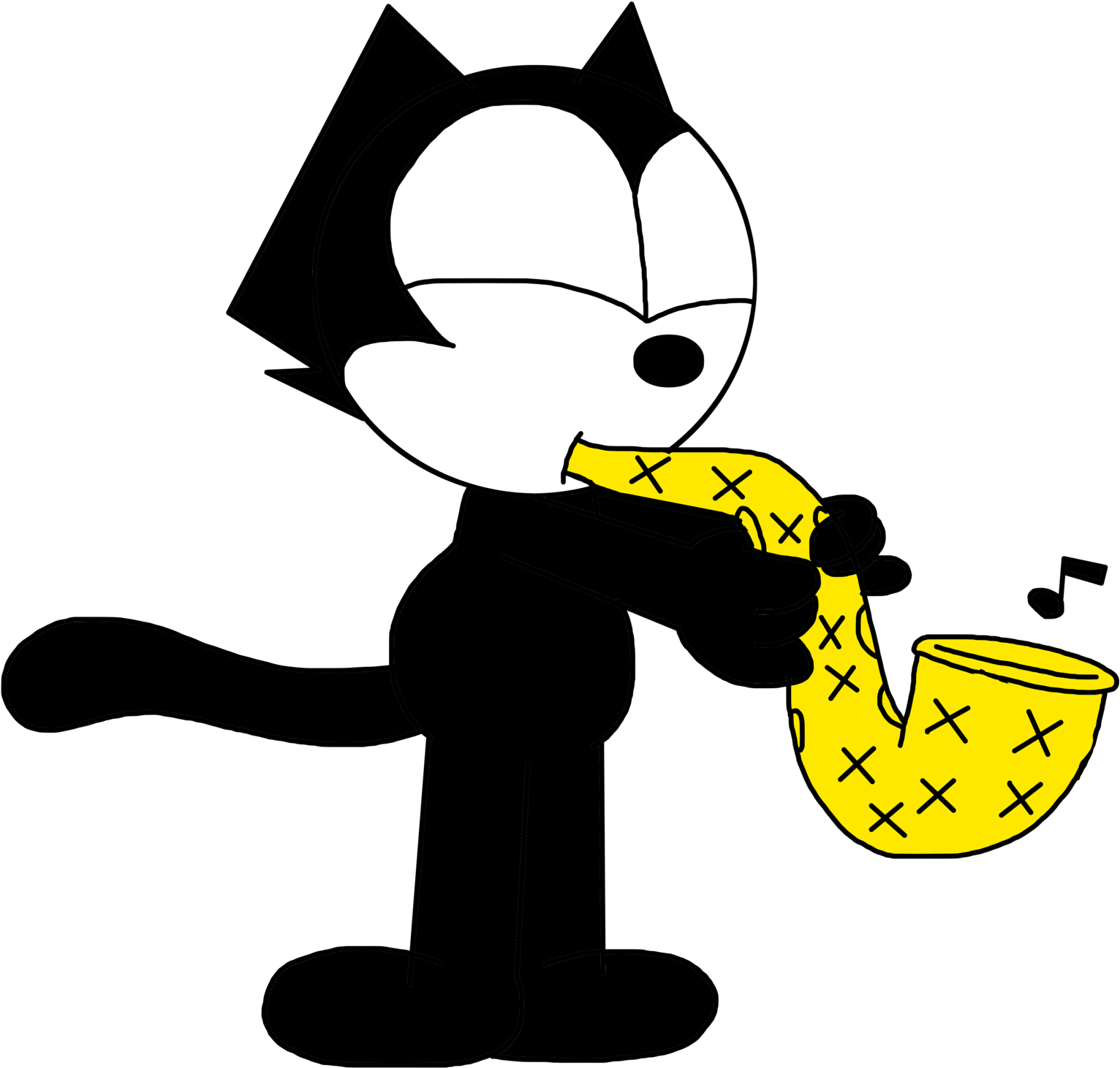 Felix Playing Saxophone By Marcospower1996 Felix Playing - Felix The Cat Saxophone (1600x1600)