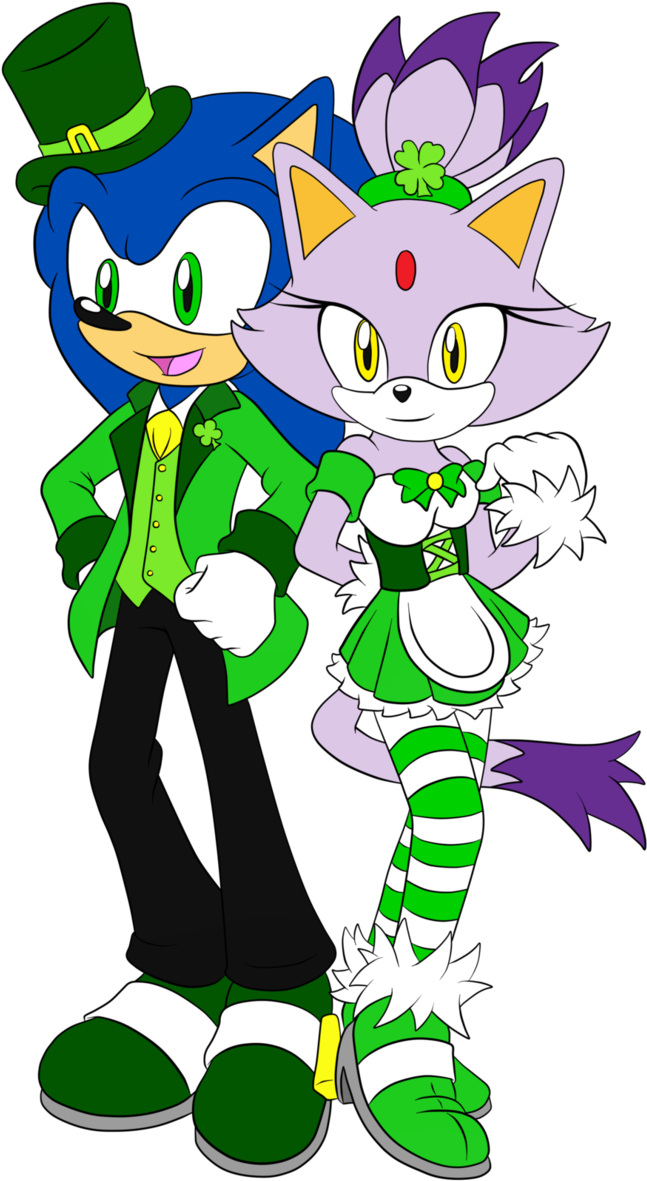 March - Sonic And Blaze St Patrick's Day (666x1201)