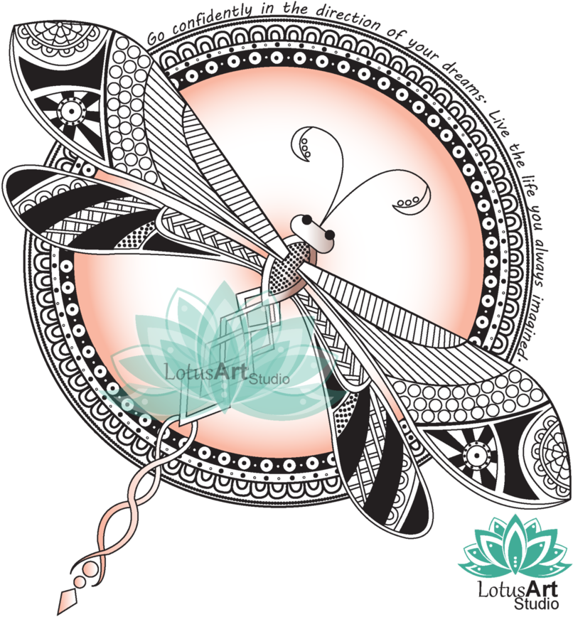 Dragonfly Mandala By Lotusartstudio - Mandala Dragonfly (894x894)