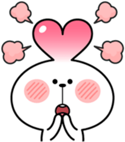 Cool Rabbit Love Messages Sticker-2 - Sticker (450x512)