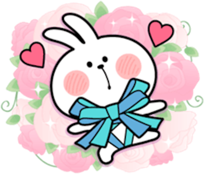 Cool Rabbit Love Messages Sticker-10 - Love (450x389)