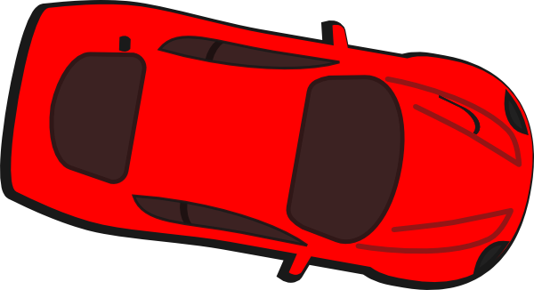 Red Car Top View 350 Clip Art - Clip Art (600x326)