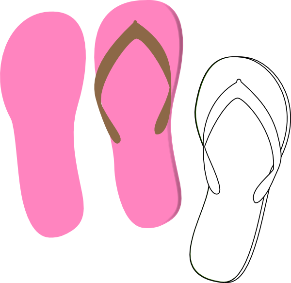 Flip Flops Clip Art Black And White Danaspaf Top - Flip Flops Pink Png (600x583)