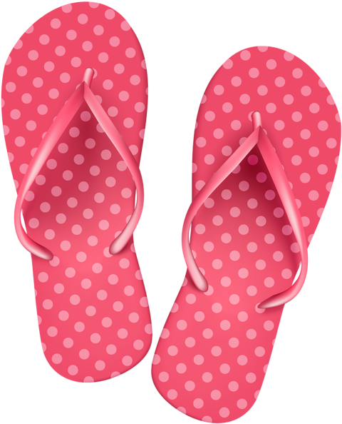 Pink Flip Flops Png Clip Art Image - Flip Flops Png (493x600)