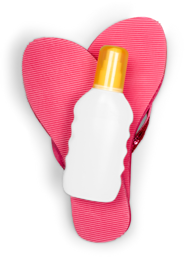 Flip-flops And Sun Cream - Water Bottle (375x550)