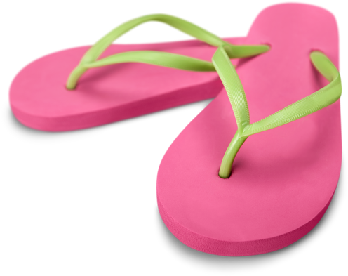 Pink Pair Of Flip-flops - Flip-flops (550x434)