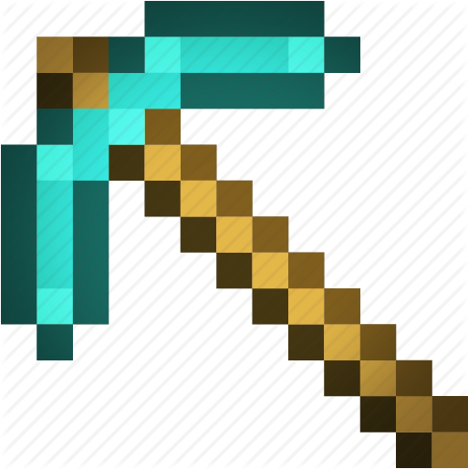 Art, Axe, Craft, Mine, Minecraft Icon - Minecraft Diamond Pickaxe Png (513x514)